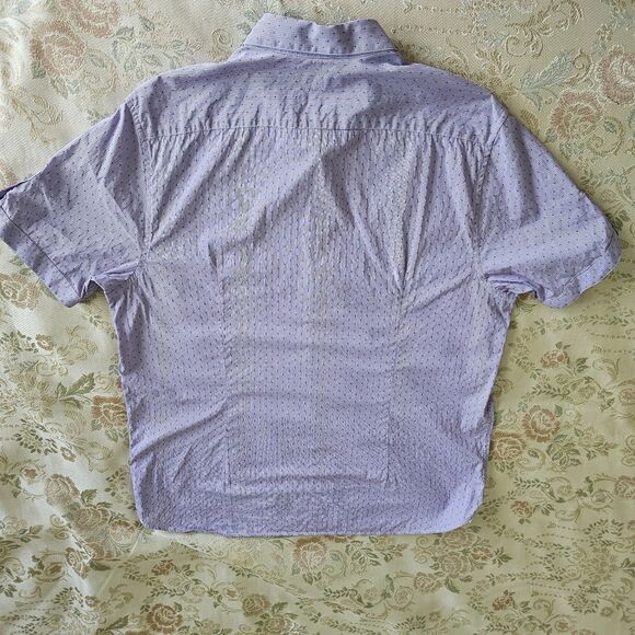Ted Baker Button Down Short Sleeve Shirt Size 5 Purple With Dots EUC - Picture 4 of 8